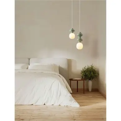 Suspension CLIO 5W LED E14 Vert, blanc H198 NOVA LUCE 9009108