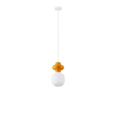 Suspension CLIO 5W LED E14 Orange, blanc H198  9009109