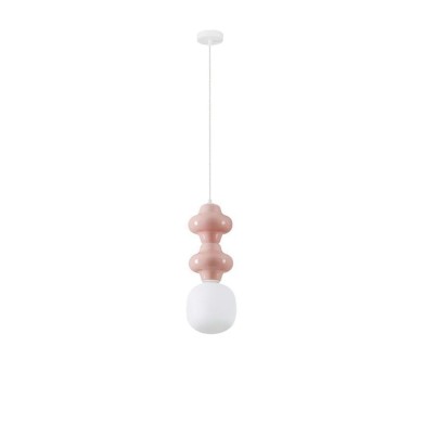 Suspension CLIO 5W LED E14 Rose, blanc H215  9009114