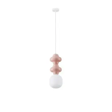 Suspension CLIO 5W LED E14 Rose, blanc H215 NOVA LUCE 9009114