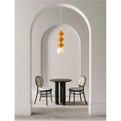 Suspension CLIO 5W LED E14 Orange, blanc H240 NOVA LUCE 9009120