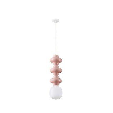 Suspension CLIO 5W LED E14 Rose, blanc H240  9009121