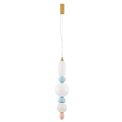 Suspension OBRIE 27W LED Or brossé, orange, bleu, blanc  9009154