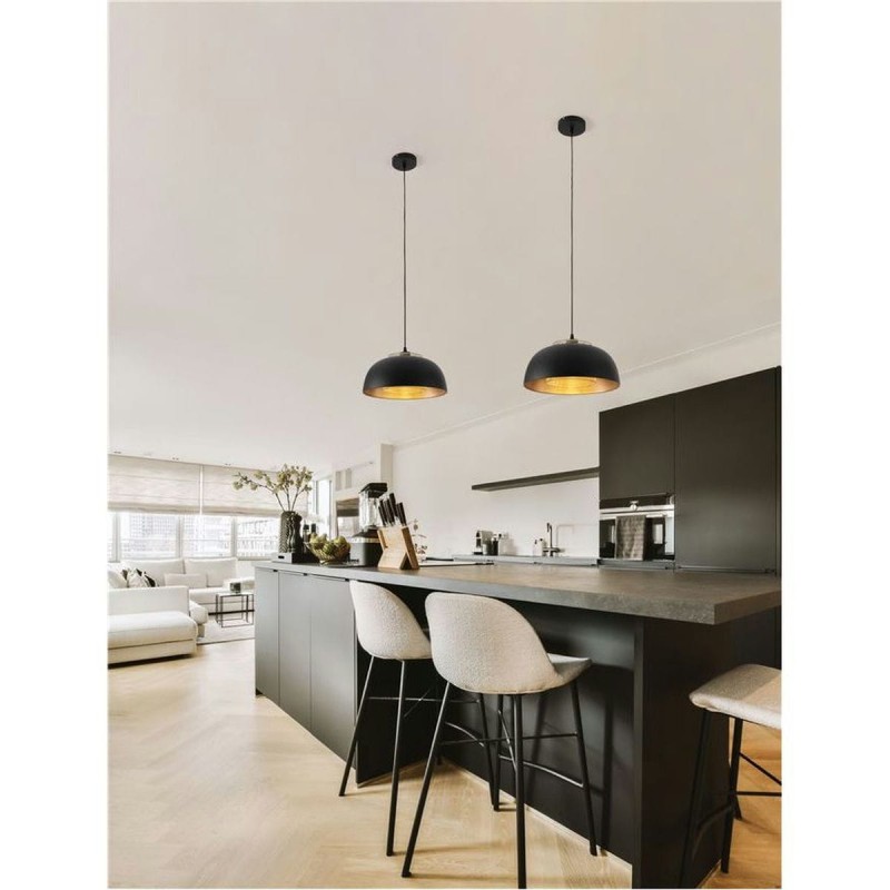 Suspension SQUBE 12W LED E27 Noir, or  9001086