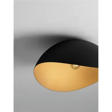 Plafonnier OPSI 12W LED E27 Noir, or H24 NOVA LUCE 9695297