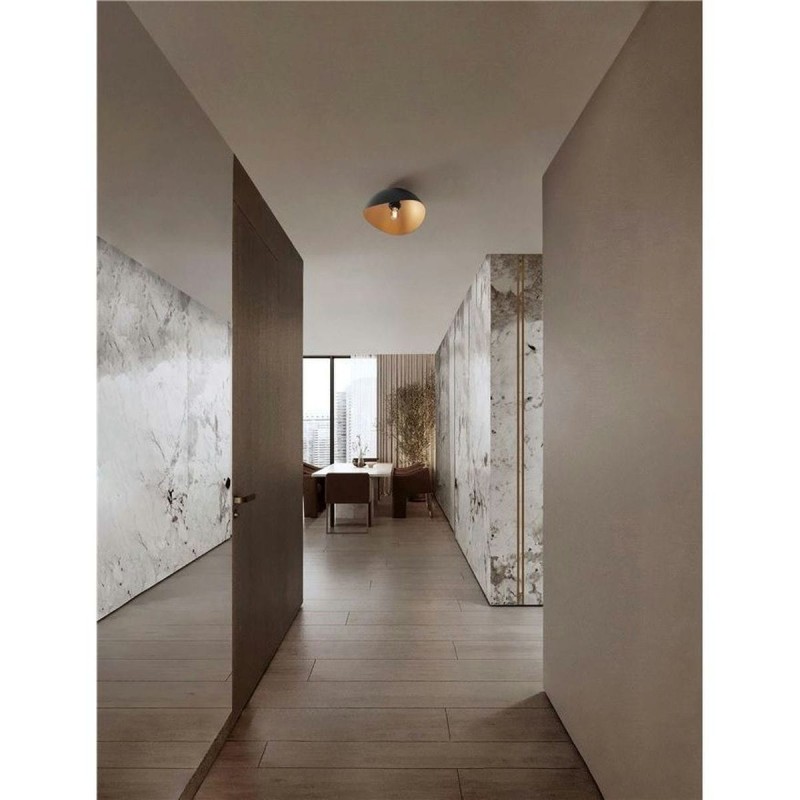 Plafonnier OPSI 12W LED E27 Noir, or H15 NL_9695305 9695305 Plafonnier OPSI 12W LED E27 Noir, or H15 9695305