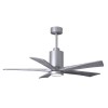 Ventilateur Plafond Silencieux Patricia 132cm Chromé Bois Vieilli ATLAS FAN PA5-BN-BW-52