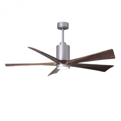 Ventilateur plafond avec lampe Patricia 152cm Chromé Noyer ATLAS FAN PA5-BN-WA-60