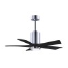 Ventilateur de plafond Lumiere Patricia 106cm Chromé Poli ATLAS FAN PA5-CR-BK-42