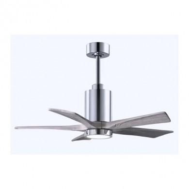 Ventilateur plafond Patricia 106cm Chromé Poli Bois Vieilli ATLAS FAN PA5-CR-BW-42