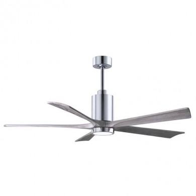 Ventilateur de Plafond Patricia 152cm Chromé Poli Noyer ATLAS FAN PA5-CR-BW-60