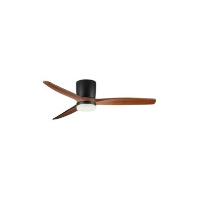 Ventilateur ALOA 18W LED Noir, bois sombre  9952374