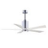 Ventilateur plafond avec lumière Patricia 132cm Chromé Poli Blanc ATLAS FAN PA5-CR-MWH-52