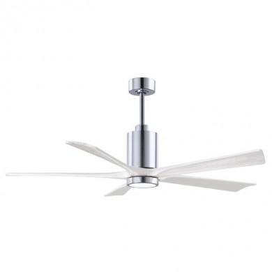 Ventilateur Plafond avec lampe Patricia 152cm Chromé Poli Blanc ATLAS FAN PA5-CR-MWH-60