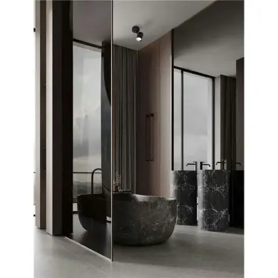 Plafonnier Salle de bain ALMA 10W LED GU10 Noir NOVA LUCE 9011313