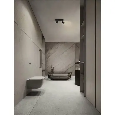 Plafonnier Salle de bain ALMA 2X10W LED GU10 Noir NOVA LUCE 9011315