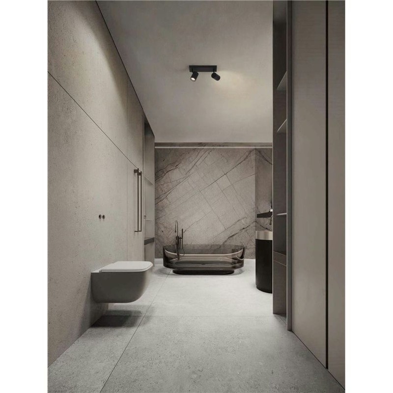 Plafonnier Salle de bain ALMA 2X10W LED GU10 Noir NL_9011315 9011315 Plafonnier Salle de bain ALMA 2X10W LED GU10 Noir 9011315