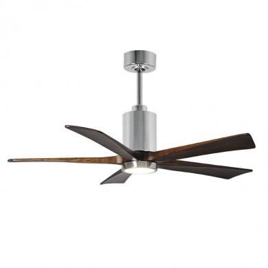 Ventilateur plafond avec lampe Patricia 152cm Chromé Poli Noyer ATLAS FAN PA5-CR-WA-60