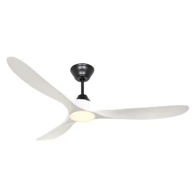 Ventilateur Plafond avec Lumière LED Genuino 152cm Noir Bois Blanc CASAFAN 315268