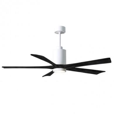 Ventilateur Plafonnier avec lampe Patricia 152cm Blanc Noir ATLAS FAN PA5-WH-BK-60