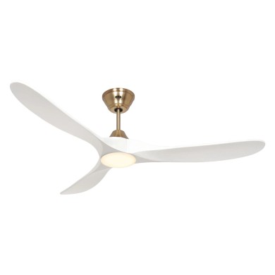 Ventilateur Plafond avec Lumière LED Genuino 152cm Laiton Blanc CASAFAN 315278