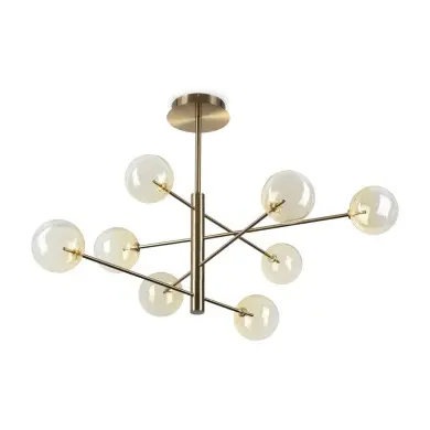 Suspension EQUINOXE 2W G4 Ambré D1280 IDEAL LUX 345420