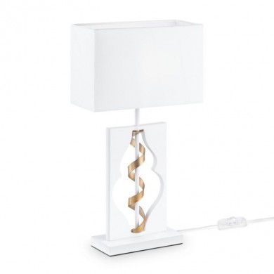 Lampe à poser Intreccio Blanc et Or 1x40W E14 MAY_ARM010-11-W ARM010-11-W Lampe à poser Intreccio Blanc et Or 1x40W E14 MAYTONI ARM010-11-W