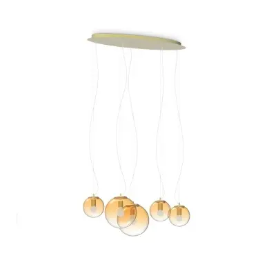 Suspension MAPA CLEAR 42W E27 Ambre H540 IDEAL LUX 346588