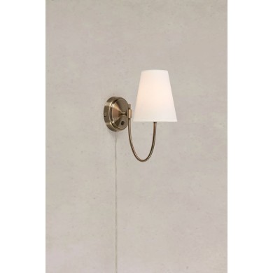 Applique AMAR Blanc cassé laiton antique 40W  108908