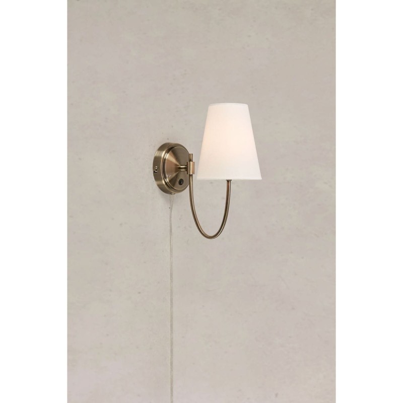 Applique AMAR Blanc cassé laiton antique 40W  108908