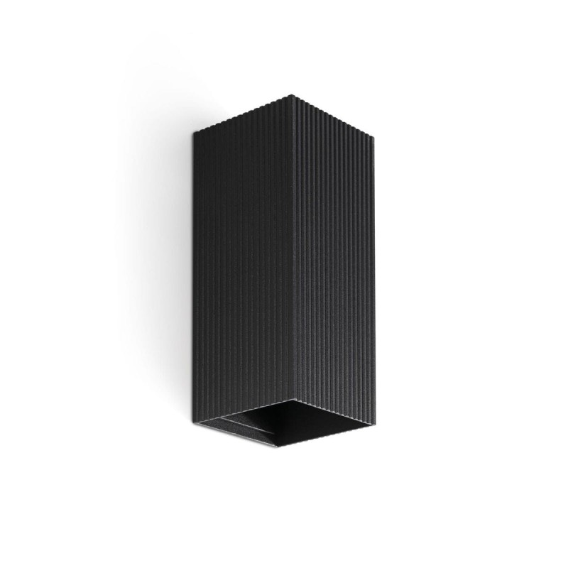 Applique LUNE Noir 2x8W GU10 LED cannelée  40566