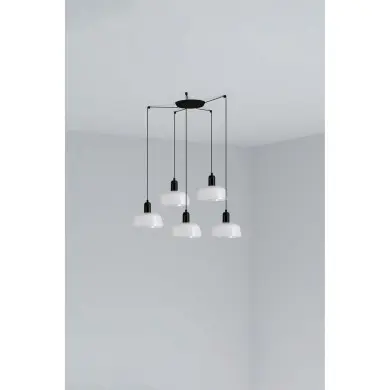 Suspension TATAWIN S Noir Blanc 5x15W E27 LED FAR_20340-140-5L 20340-140-5L Suspension TATAWIN S Noir Blanc 5x15W E27 LED FARO 20340-140-5L