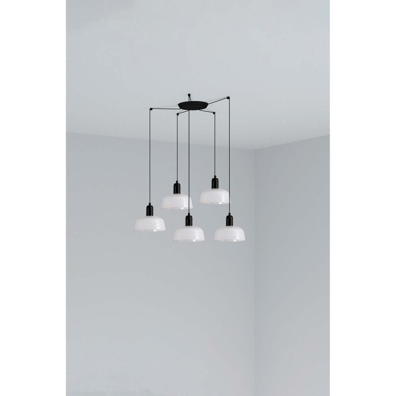 Suspension TATAWIN S Noir Blanc 5x15W E27 LED  20340-140-5L