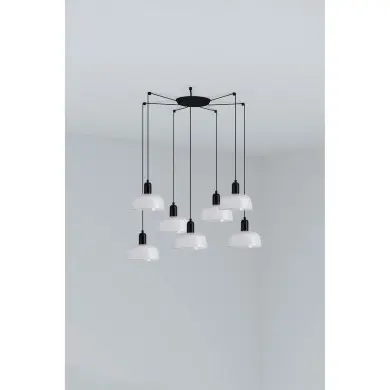 Suspension TATAWIN S Noir Blanc 7x15W E27 LED FARO 20340-140-7L