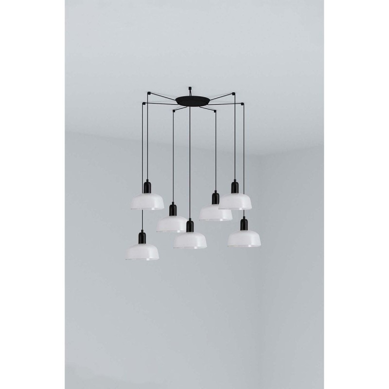 Suspension TATAWIN S Noir Blanc 7x15W E27 LED  20340-140-7L