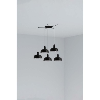 Suspension TATAWIN S Noir 5x15W E27 LED  20340-141-5L