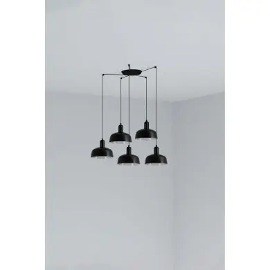 Suspension TATAWIN S Noir 5x15W E27 LED FARO 20340-141-5L
