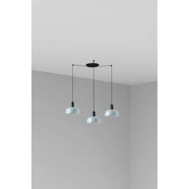 Suspension TATAWIN S Noir Bleu 3x15W E27 LED FARO 20340-142-3L