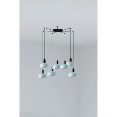 Suspension TATAWIN S Noir Bleu 7x15W E27 LED FAR_20340-142-7L 20340-142-7L Suspension TATAWIN S Noir Bleu 7x15W E27 LED FARO 20340-142-7L