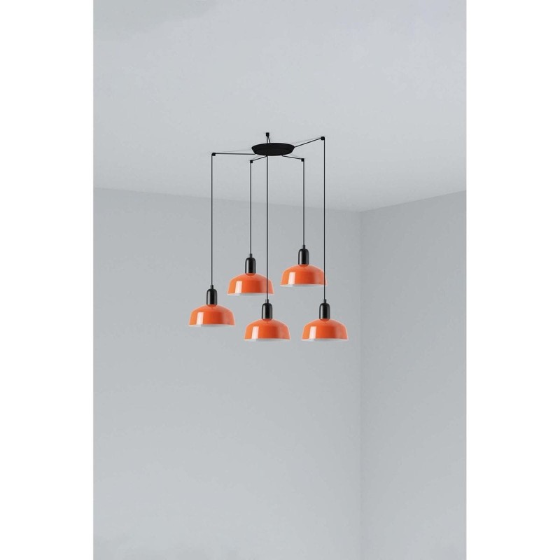Suspension TATAWIN S Noir Orange 5x15W E27 LED  20340-143-5L