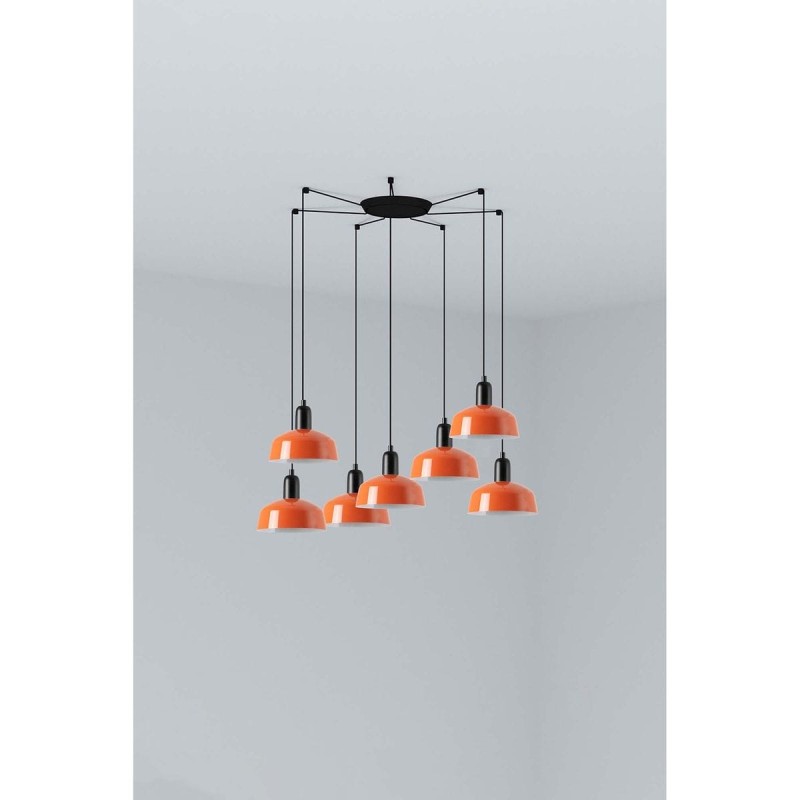 Suspension TATAWIN S Noir Orange 7x15W E27 LED  20340-143-7L