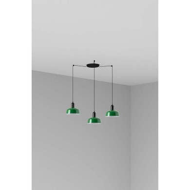 Suspension TATAWIN S Noir Vert 3x15W E27 LED  20340-144-3L
