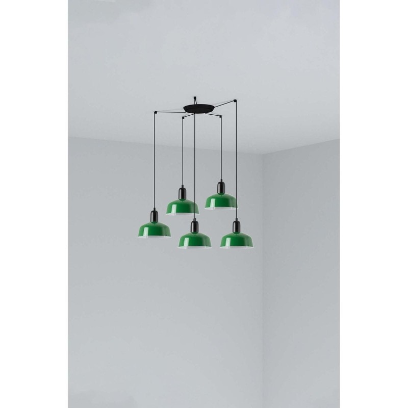 Suspension TATAWIN S Noir Vert 5x15W E27 LED  20340-144-5L