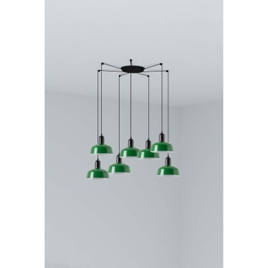 Suspension TATAWIN S Noir Vert 7x15W E27 LED  20340-144-7L