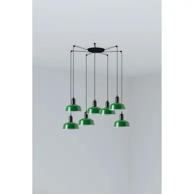 Suspension TATAWIN S Noir Vert 7x15W E27 LED FARO 20340-144-7L