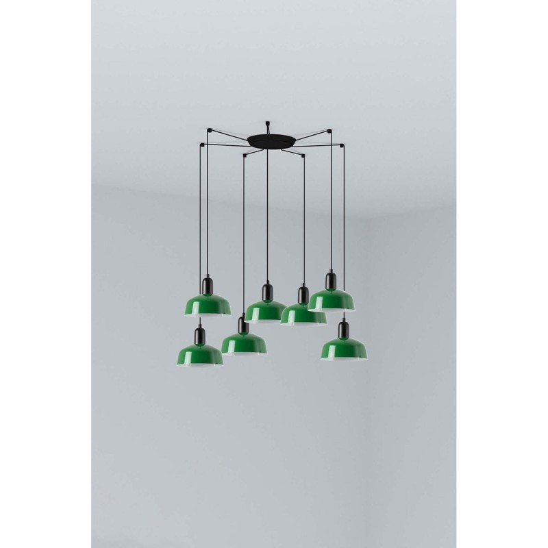 Suspension TATAWIN S Noir Vert 7x15W E27 LED  20340-144-7L