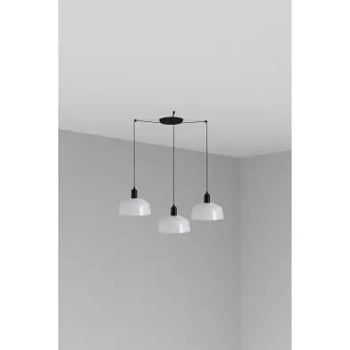 Suspension TATAWIN L Noir Blanc 3x15W E27 LED FARO 20340-145-3L