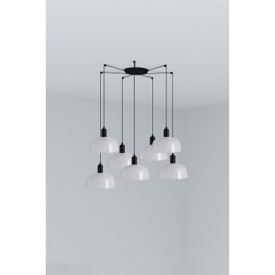 Suspension TATAWIN M Noir Blanc 7x15W E27 LED  20340-145-7L