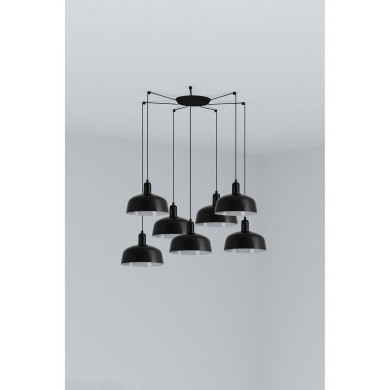 Suspension TATAWIN M Noir 7x15W E27 LED  20340-146-7L
