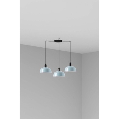 Suspension TATAWIN L Noir Bleu 3x15W E27 LED  20340-147-3L